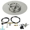 American Fireglass 12 In. Round Stainless Steel Flat Pan With Spark Ignition Kit - Propane SS-RFPKIT-P-12